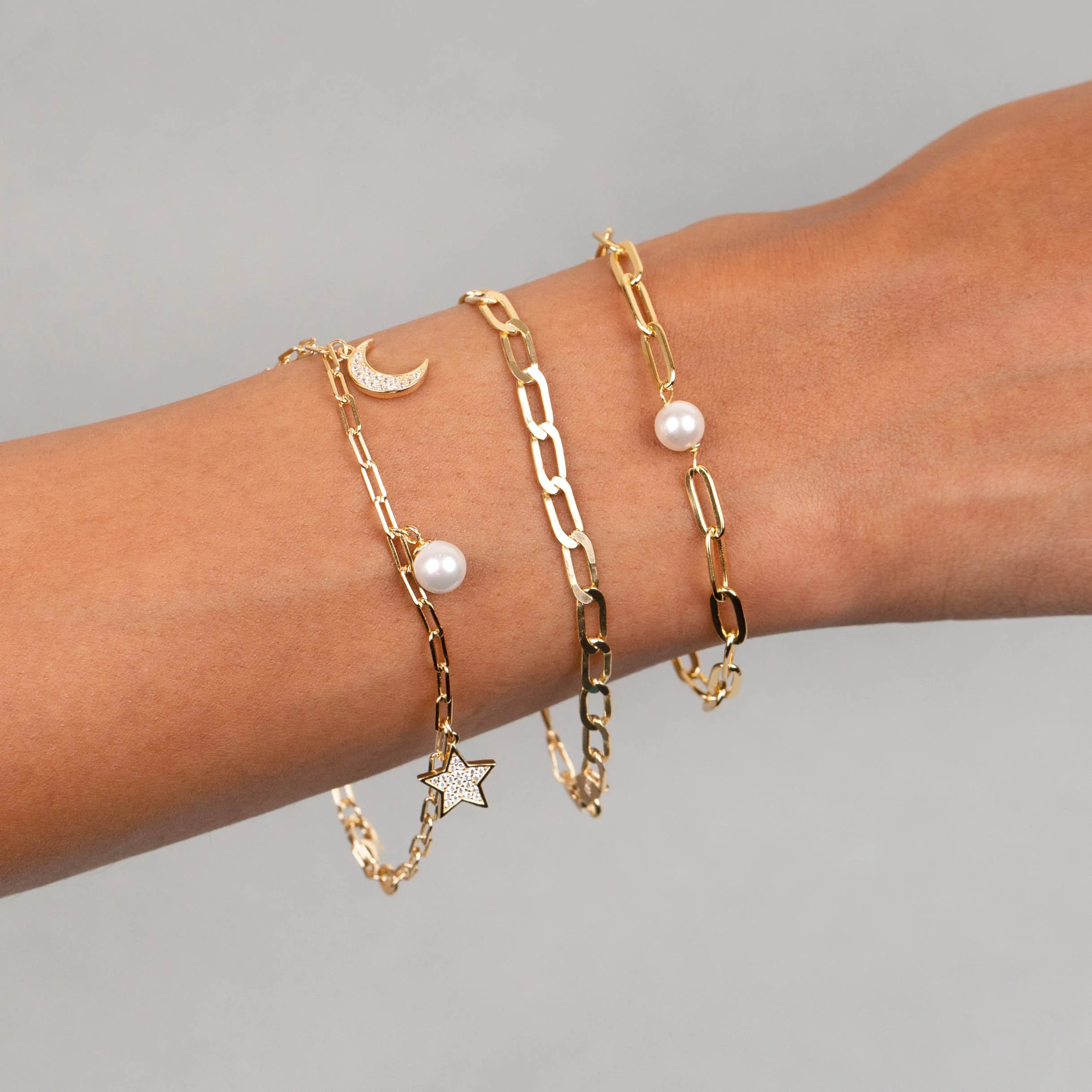 Pearl Oval Link Bracelet