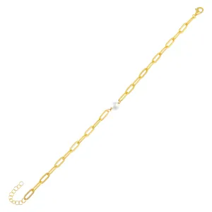 Pearl Oval Link Bracelet