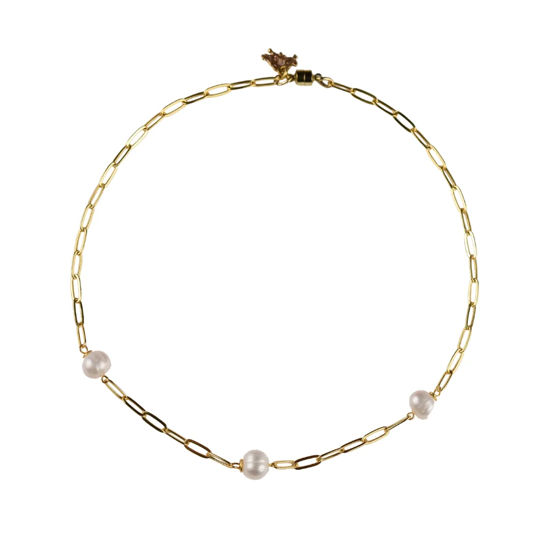 Pearl Paperclip Chain Choker