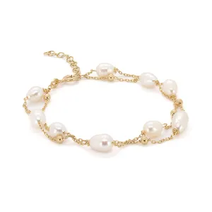 Pearl Stone Gold Chain Dainty Bracelet