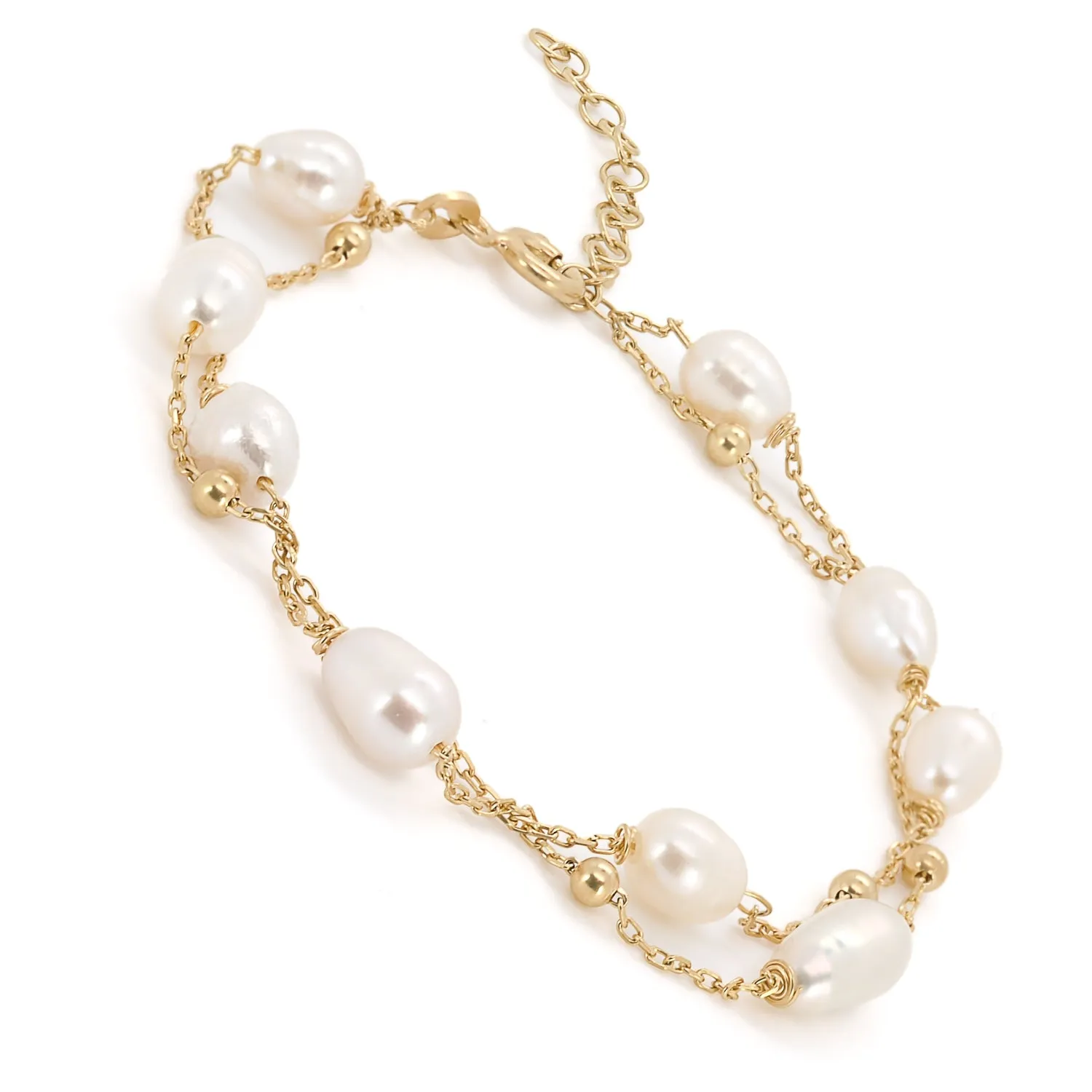 Pearl Stone Gold Chain Dainty Bracelet