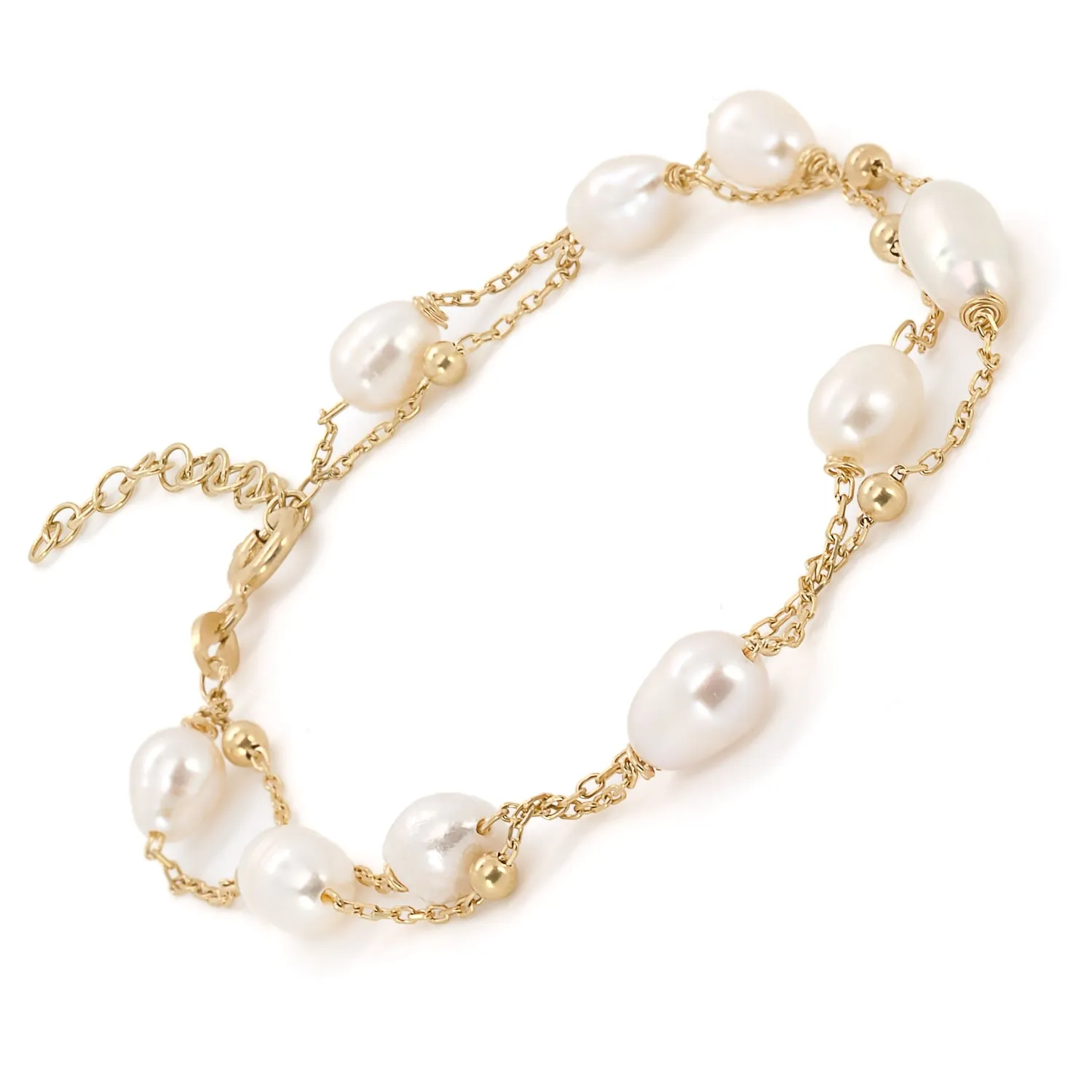 Pearl Stone Gold Chain Dainty Bracelet