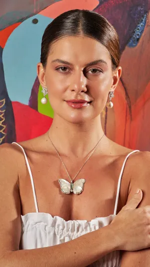 Pearlescent Flight Butterfly Necklace