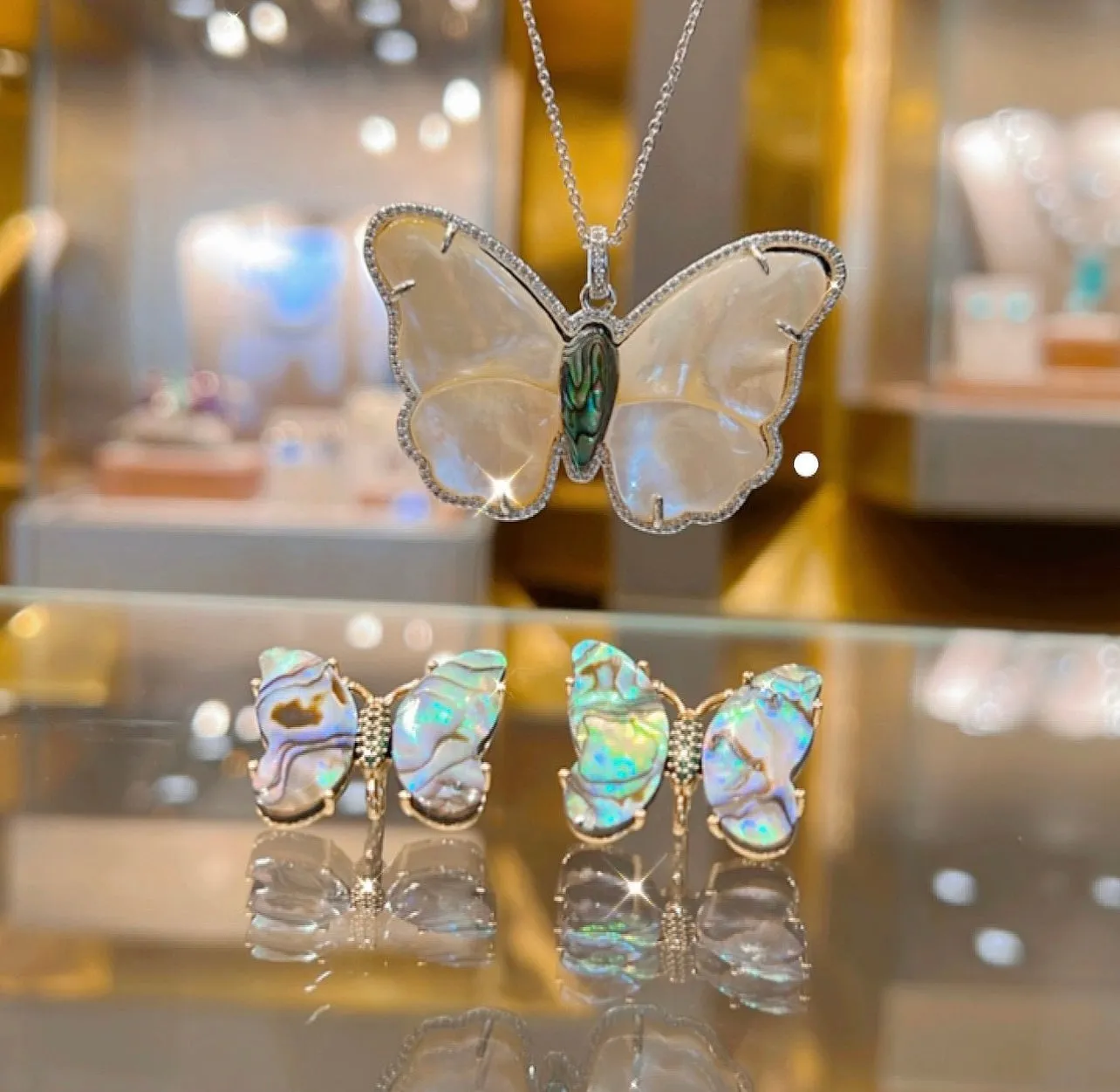 Pearlescent Flight Butterfly Necklace