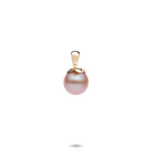 Pearls in Bloom Plumeria Lavender Freshwater Pearl Pendant in Gold - 8-9mm