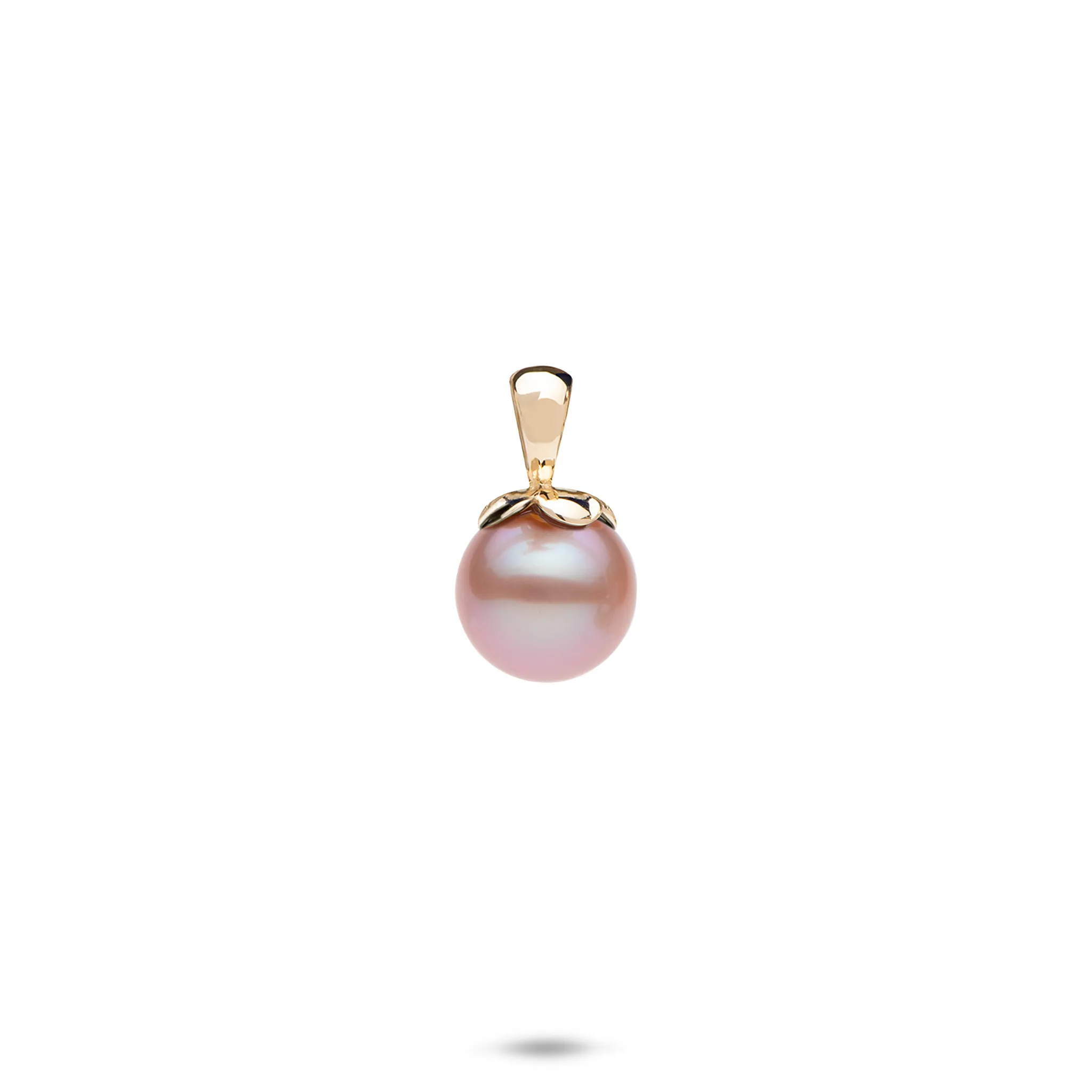 Pearls in Bloom Plumeria Lavender Freshwater Pearl Pendant in Gold - 8-9mm