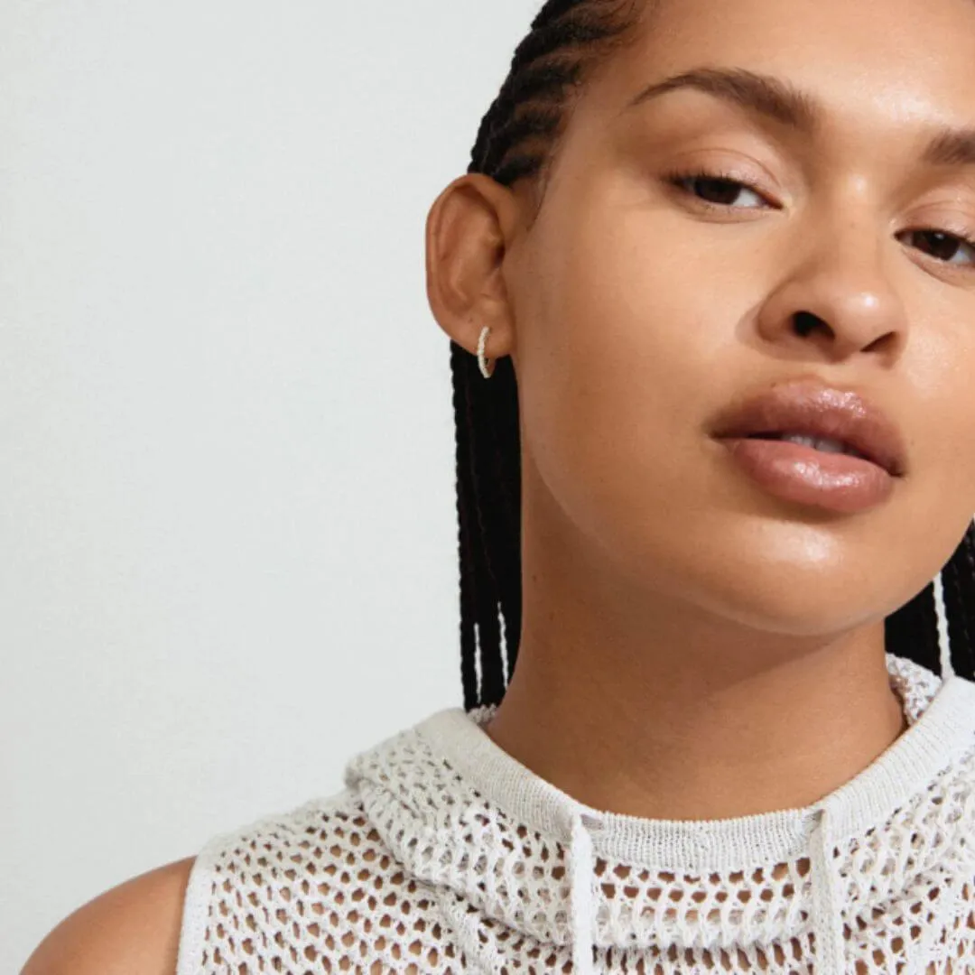 Pilgrim Kalia Silver Pearl Small Hoop Earrings