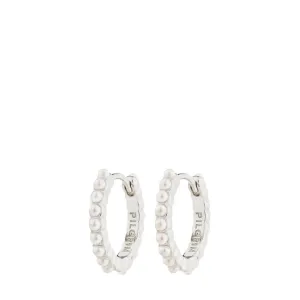 Pilgrim Kalia Silver Pearl Small Hoop Earrings