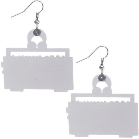 Pink Green Hiphop Radio Boombox Earrings