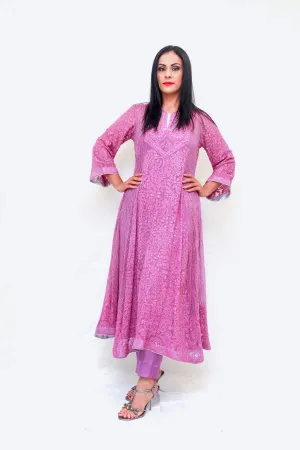 Pink Indian Pakistani Hand Embroidered Salwar Kameez - Suit