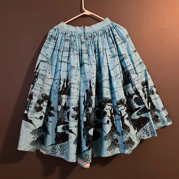 Pinup Couture, Pinup Girl Clothing Castles Blue Jenny Skirt