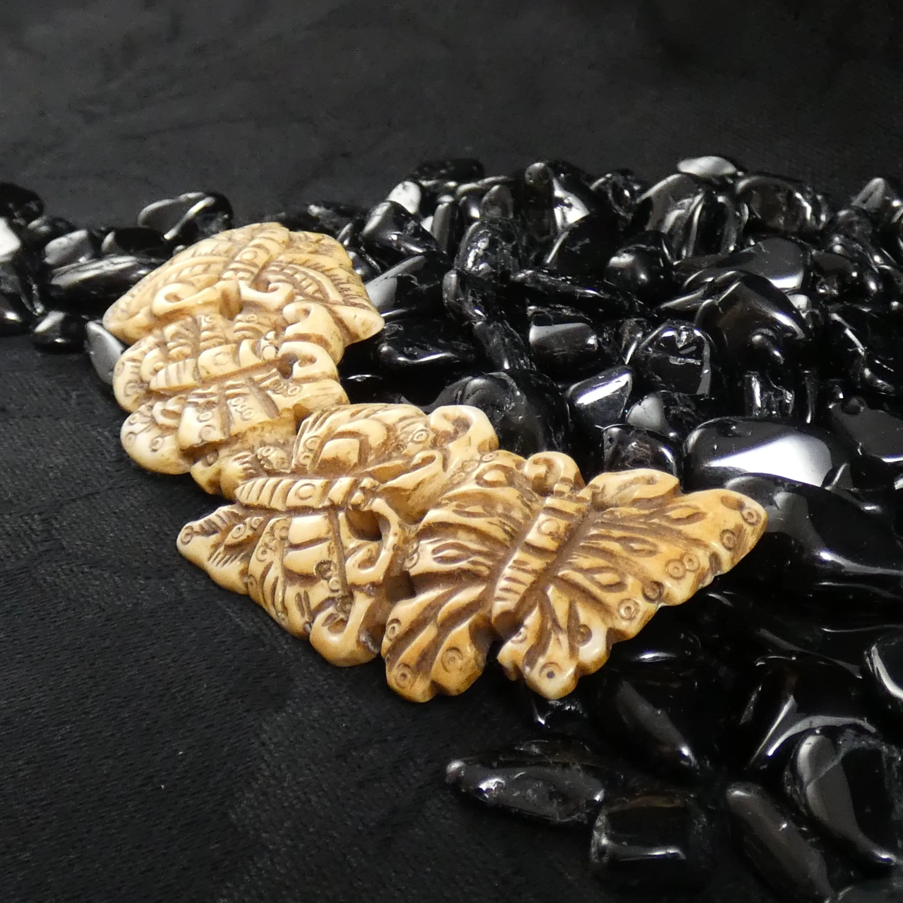 Polished Soapstone Butterfly Pendant