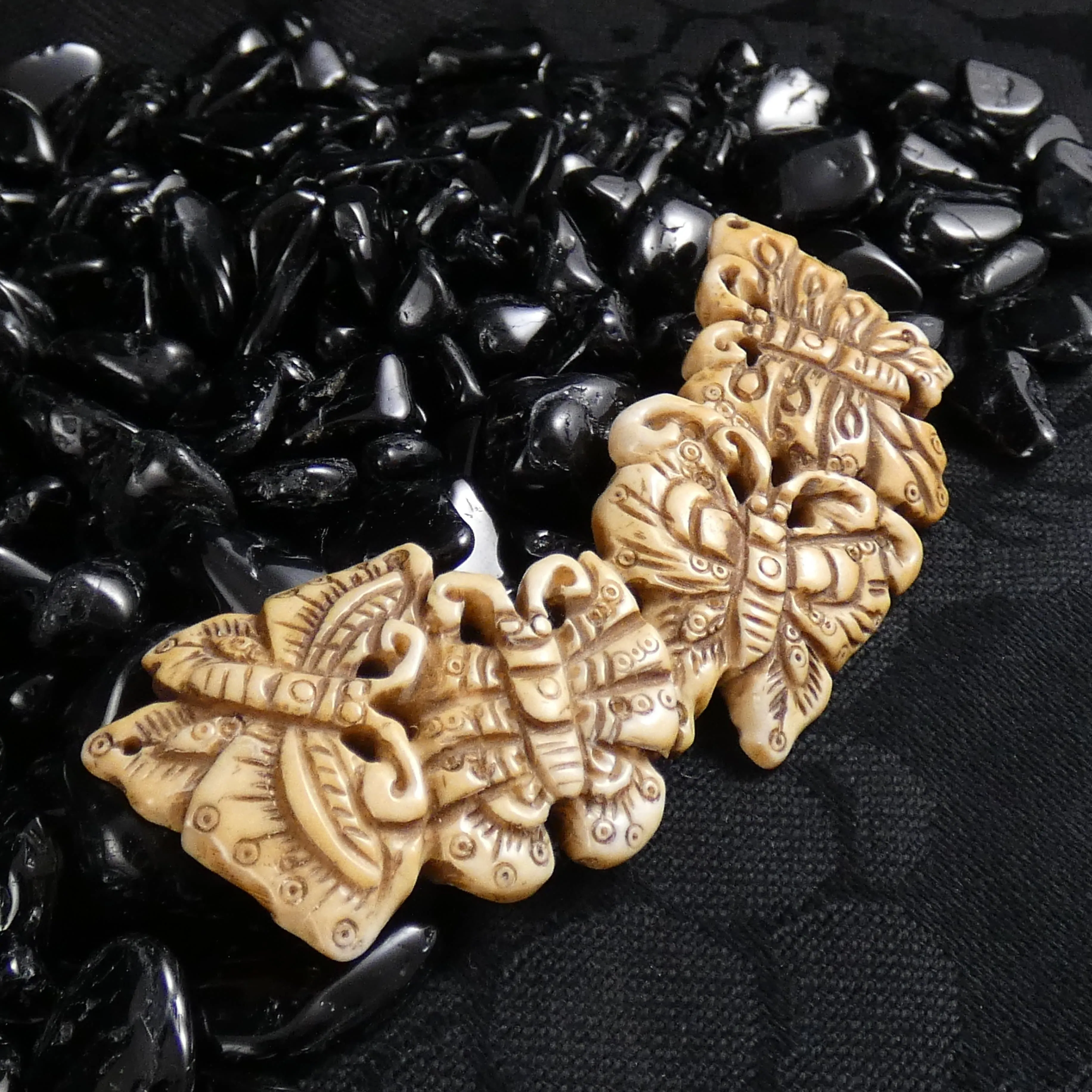 Polished Soapstone Butterfly Pendant