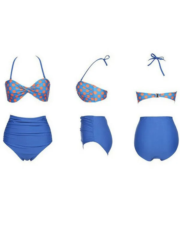 polka dots bikini shorts set
