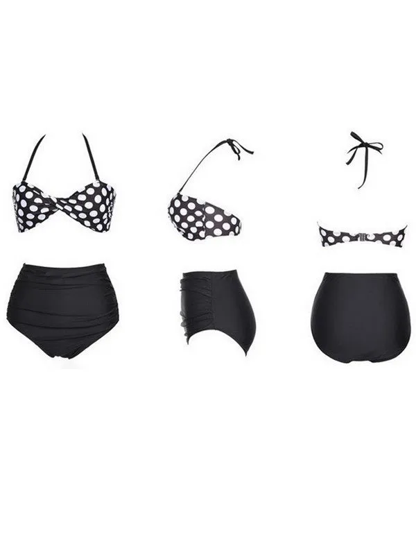 polka dots bikini shorts set