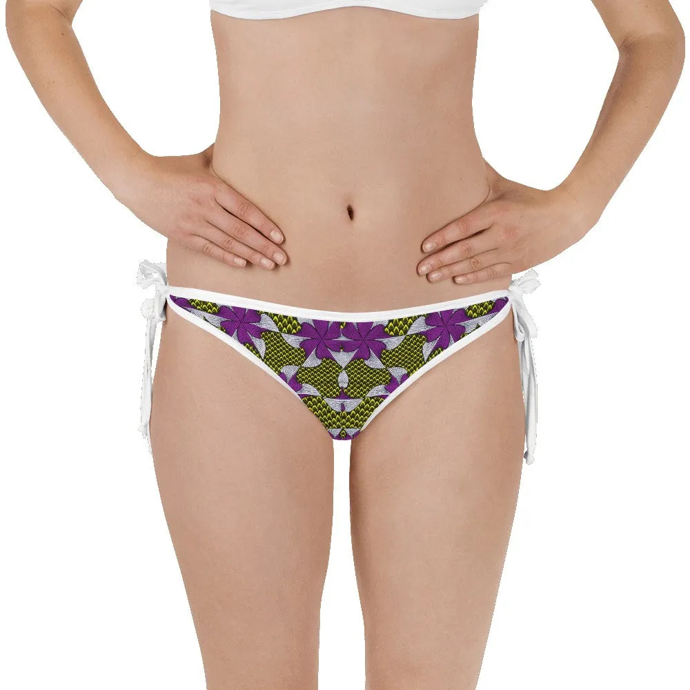 Purple Yellow African Print Bikini Bottom