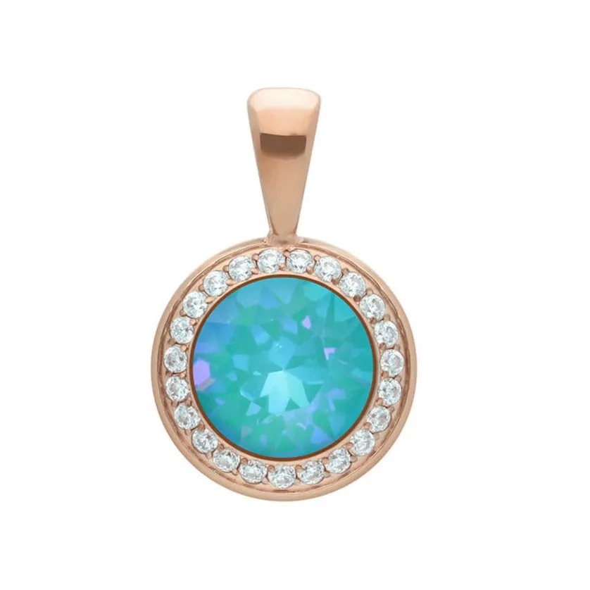Qudo Tondo Deluxe Pendant Rose Gold Necklace - Laguna Delite