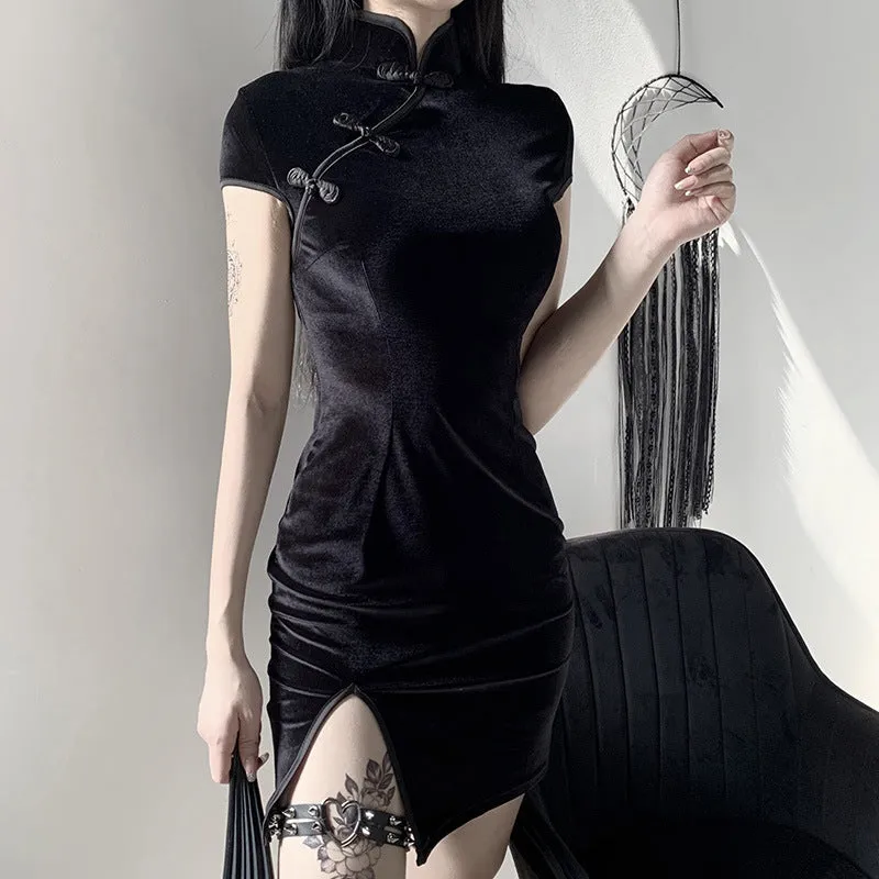 "DARK RETRO CHEONGSAM" DRESS Y030301