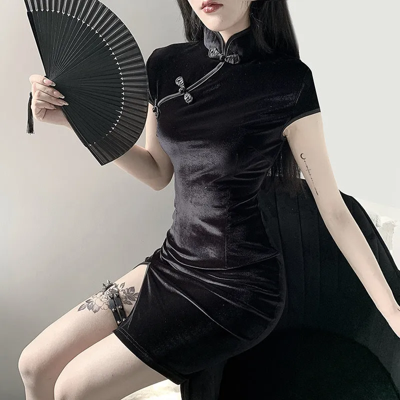 "DARK RETRO CHEONGSAM" DRESS Y030301