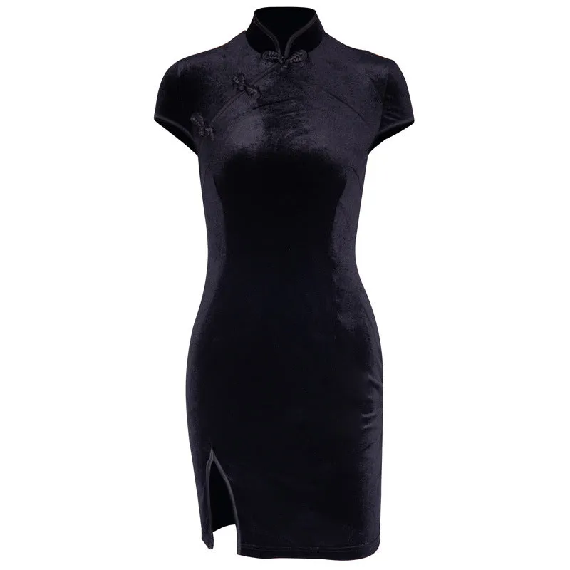 "DARK RETRO CHEONGSAM" DRESS Y030301