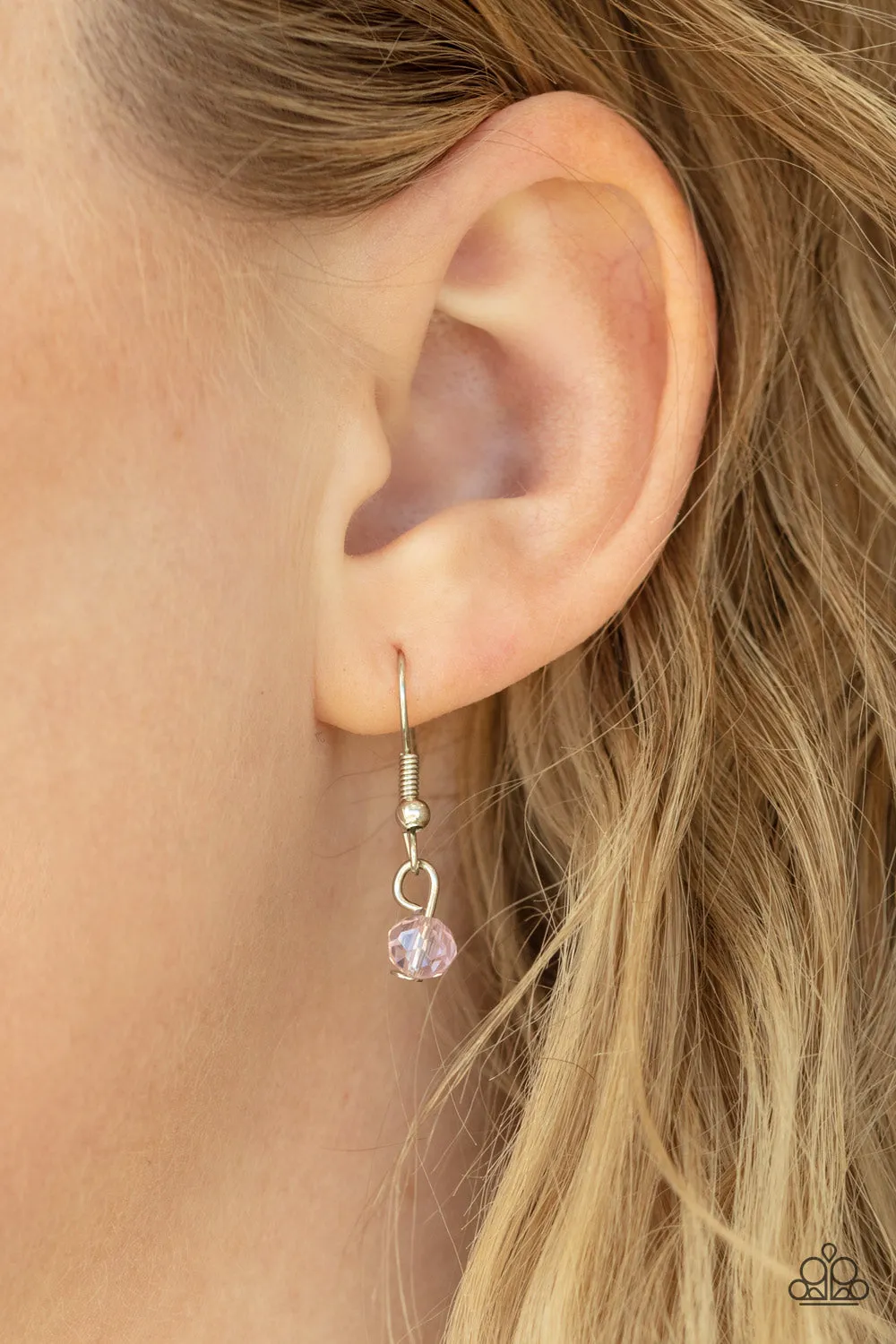 "Promoted to Grandma" Silver Metal Multi Chain Pink Crystal GRANDMA Necklace Set