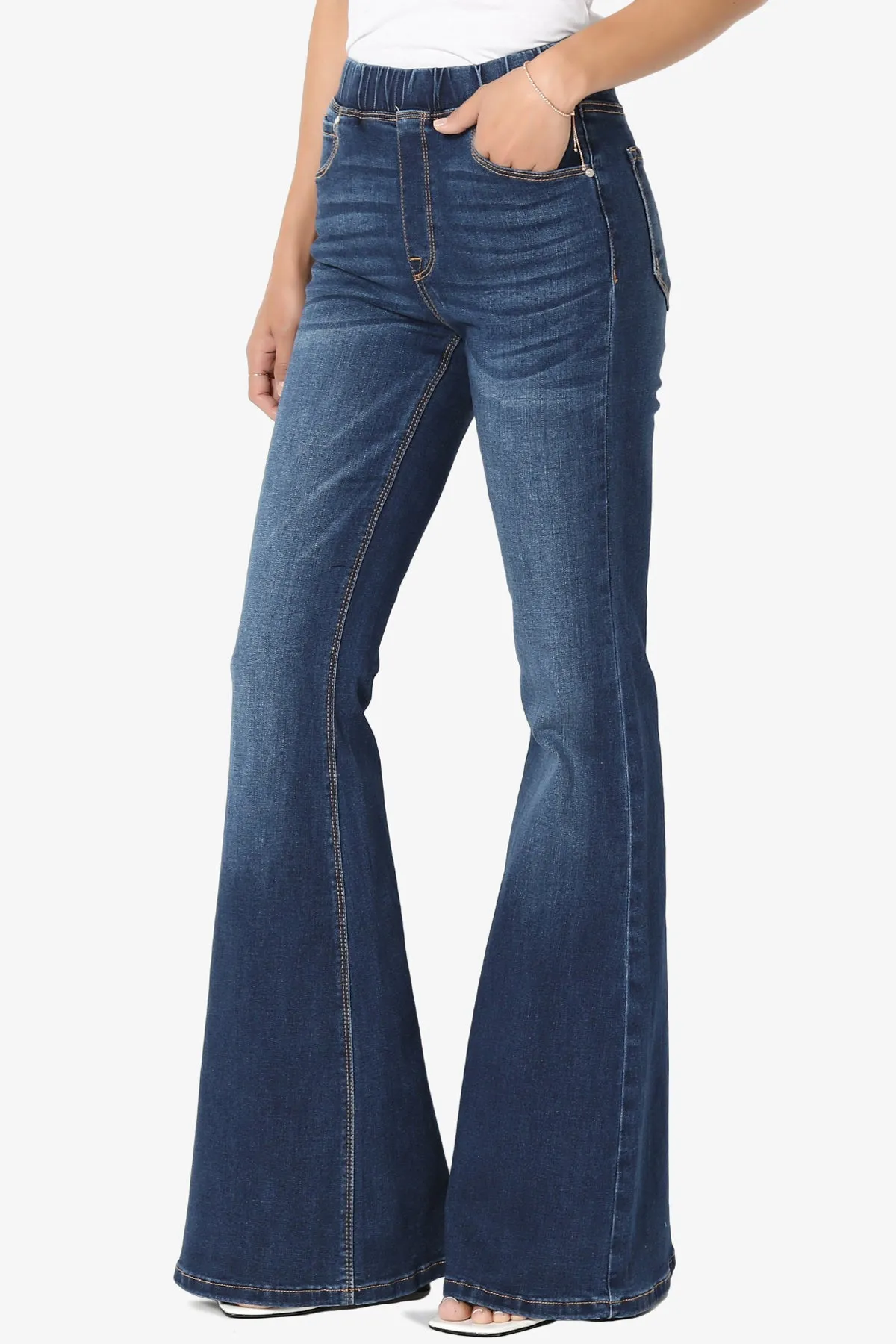Rafa Elastic High Rise Flare Leg Jeans