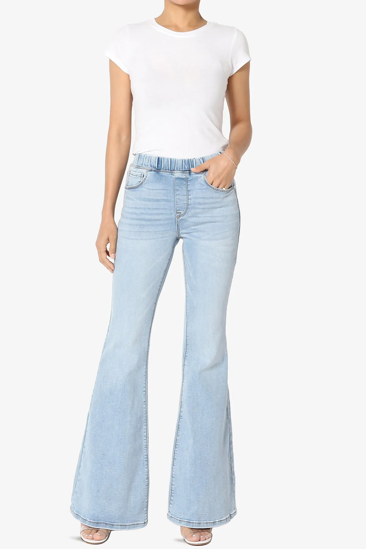 Rafa Elastic High Rise Flare Leg Jeans