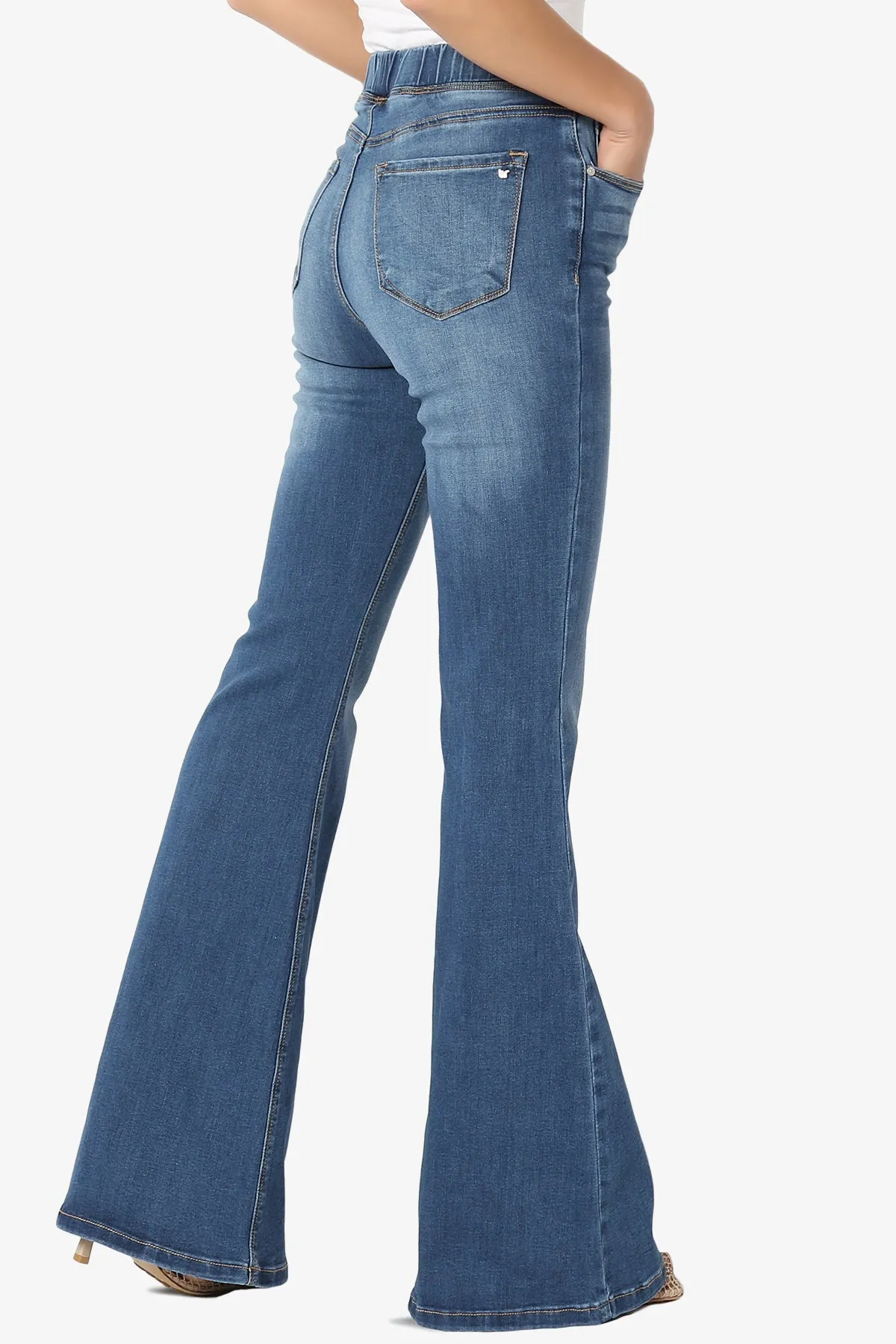 Rafa Elastic High Rise Flare Leg Jeans
