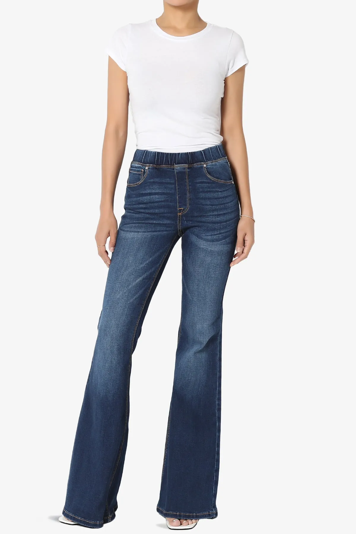 Rafa Elastic High Rise Flare Leg Jeans