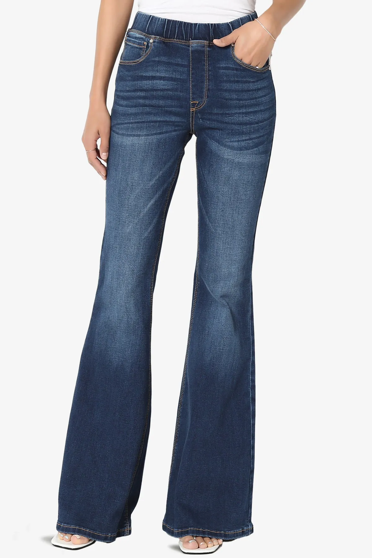 Rafa Elastic High Rise Flare Leg Jeans