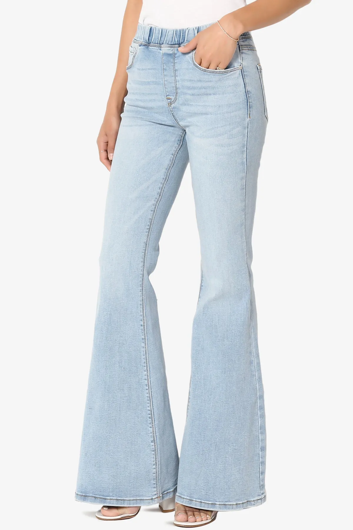 Rafa Elastic High Rise Flare Leg Jeans