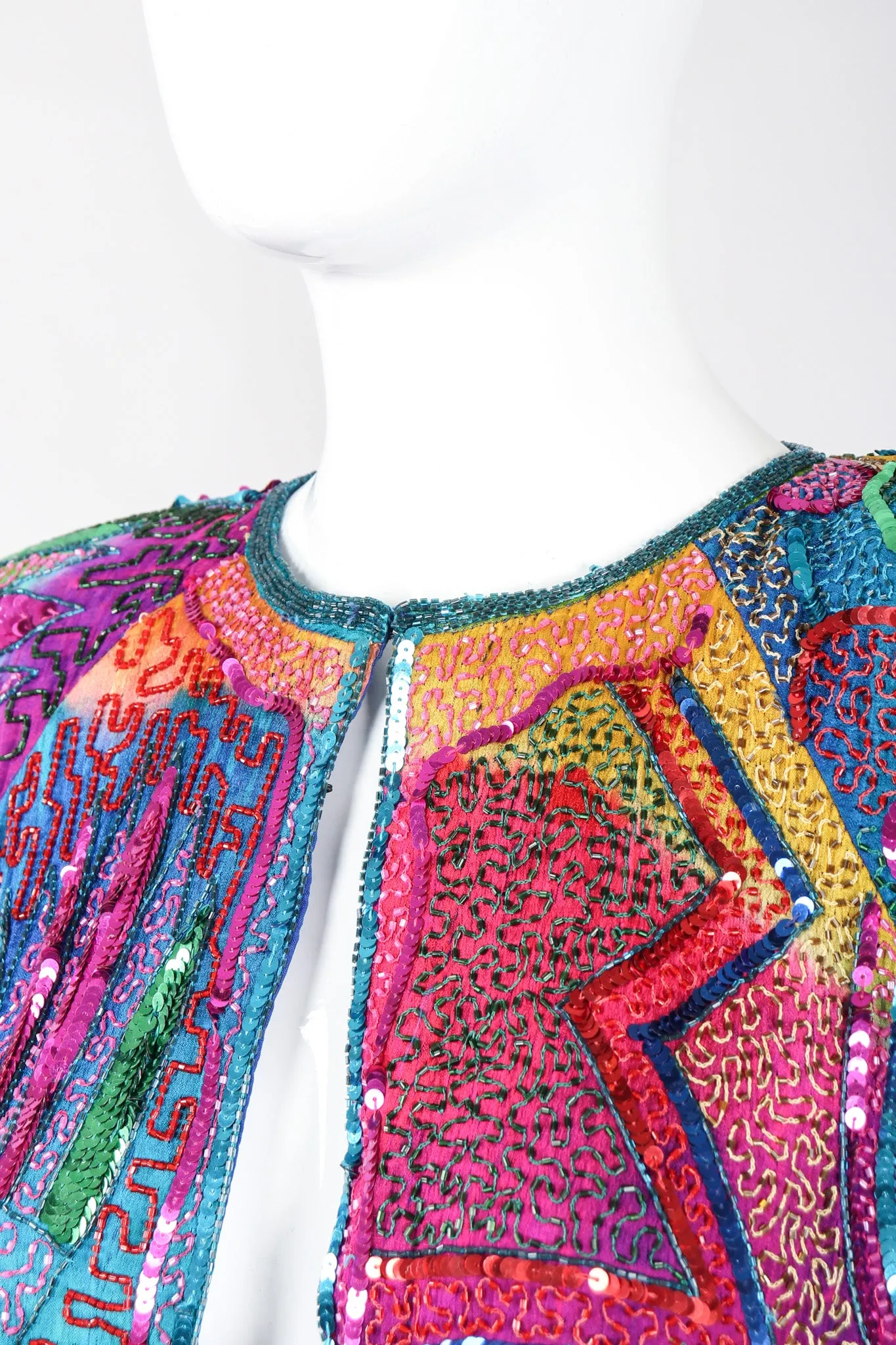 Rainbow Beaded Swing Coat