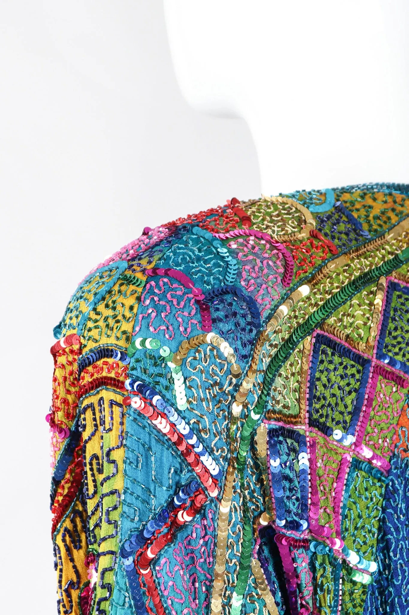 Rainbow Beaded Swing Coat