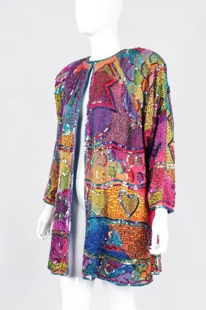 Rainbow Beaded Swing Coat