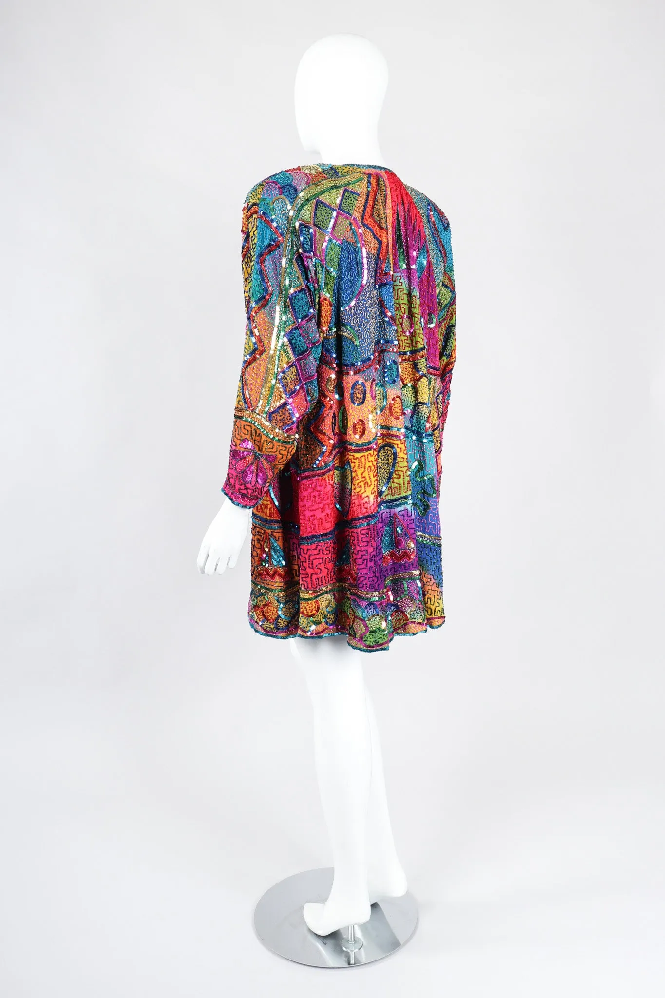 Rainbow Beaded Swing Coat