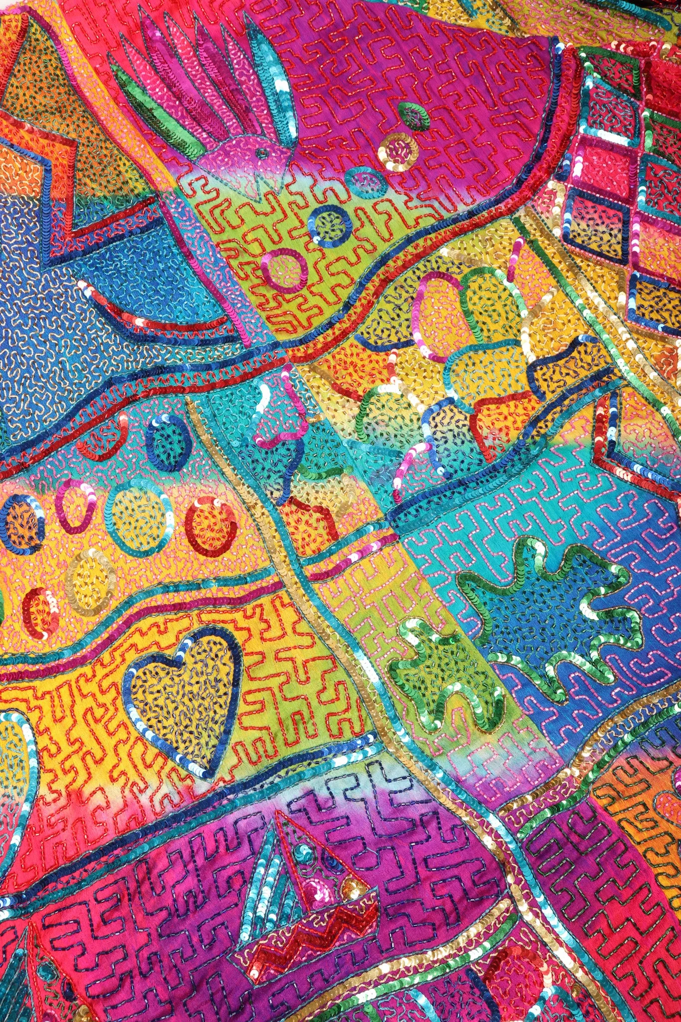 Rainbow Beaded Swing Coat