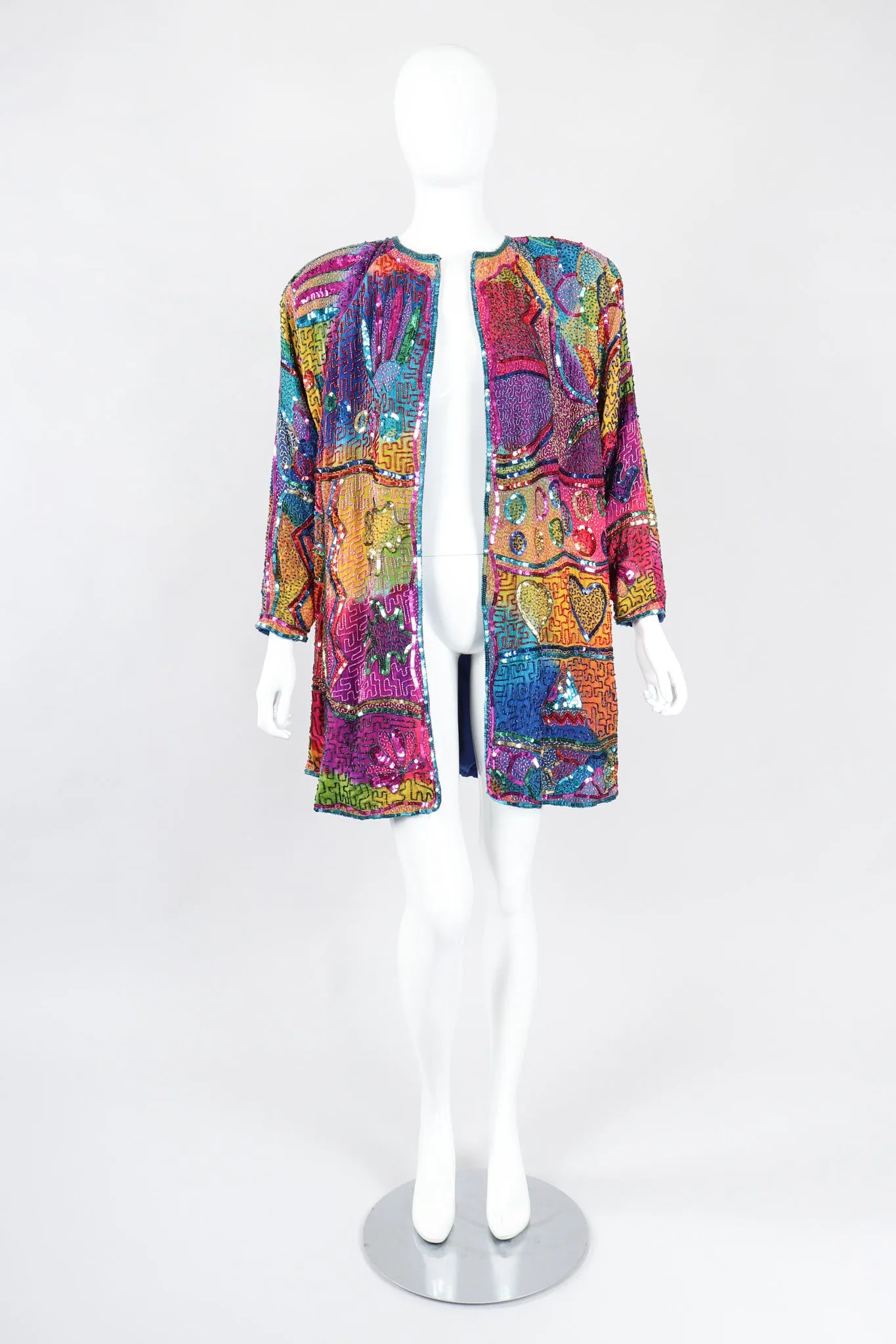 Rainbow Beaded Swing Coat