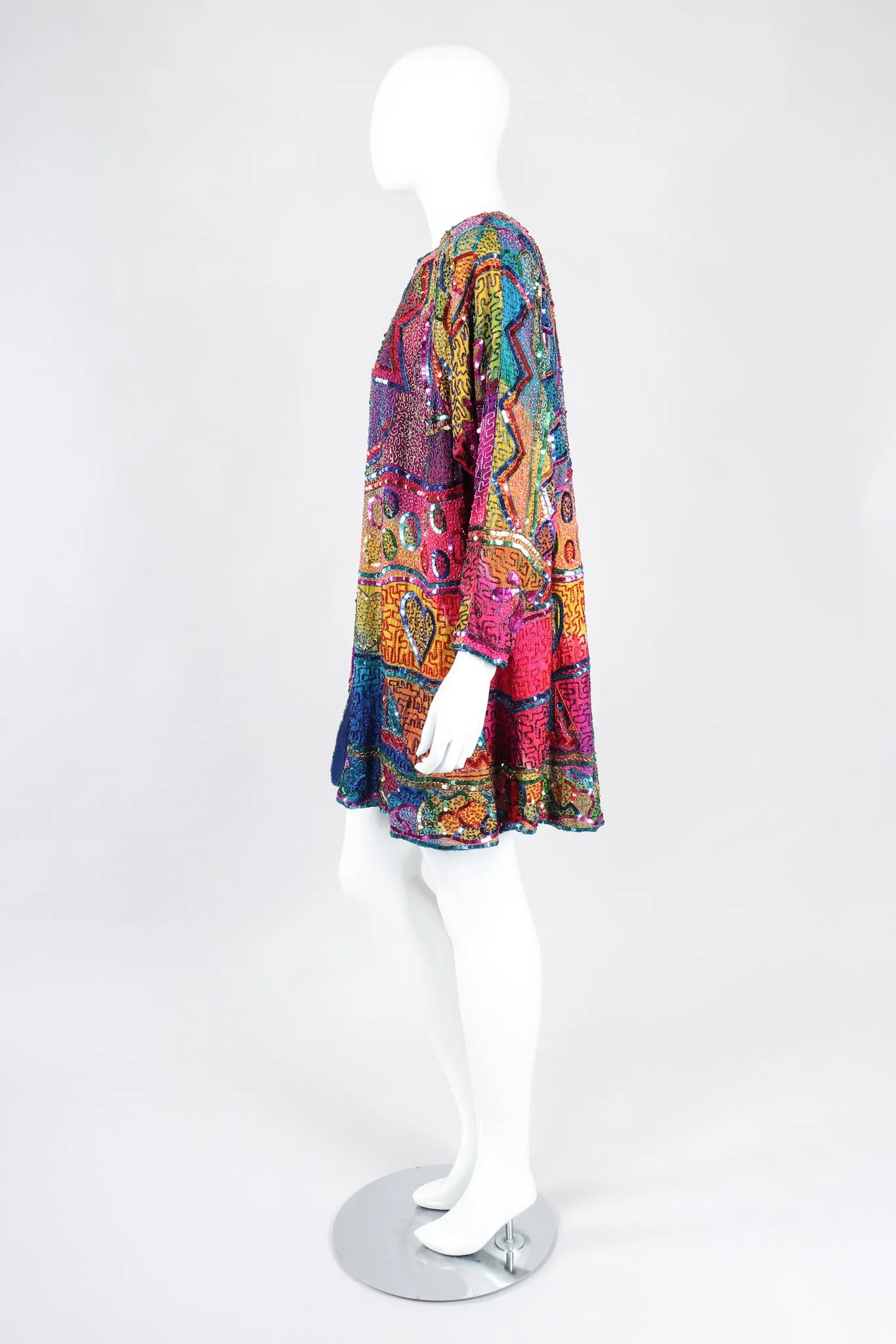 Rainbow Beaded Swing Coat