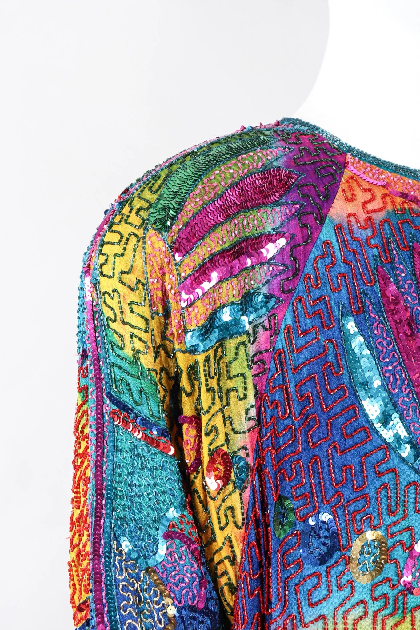 Rainbow Beaded Swing Coat