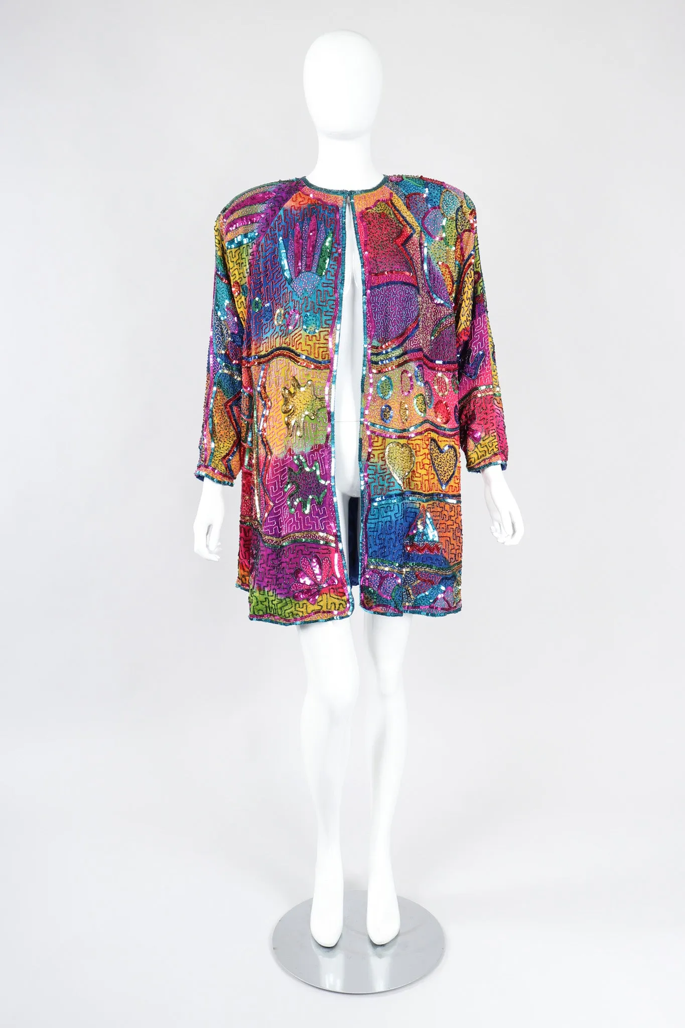 Rainbow Beaded Swing Coat