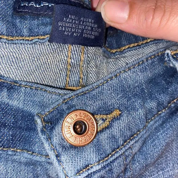 RALPH LAUREN SPORT Blue Vintage 00's Cotton Light Wash Denim Shorts