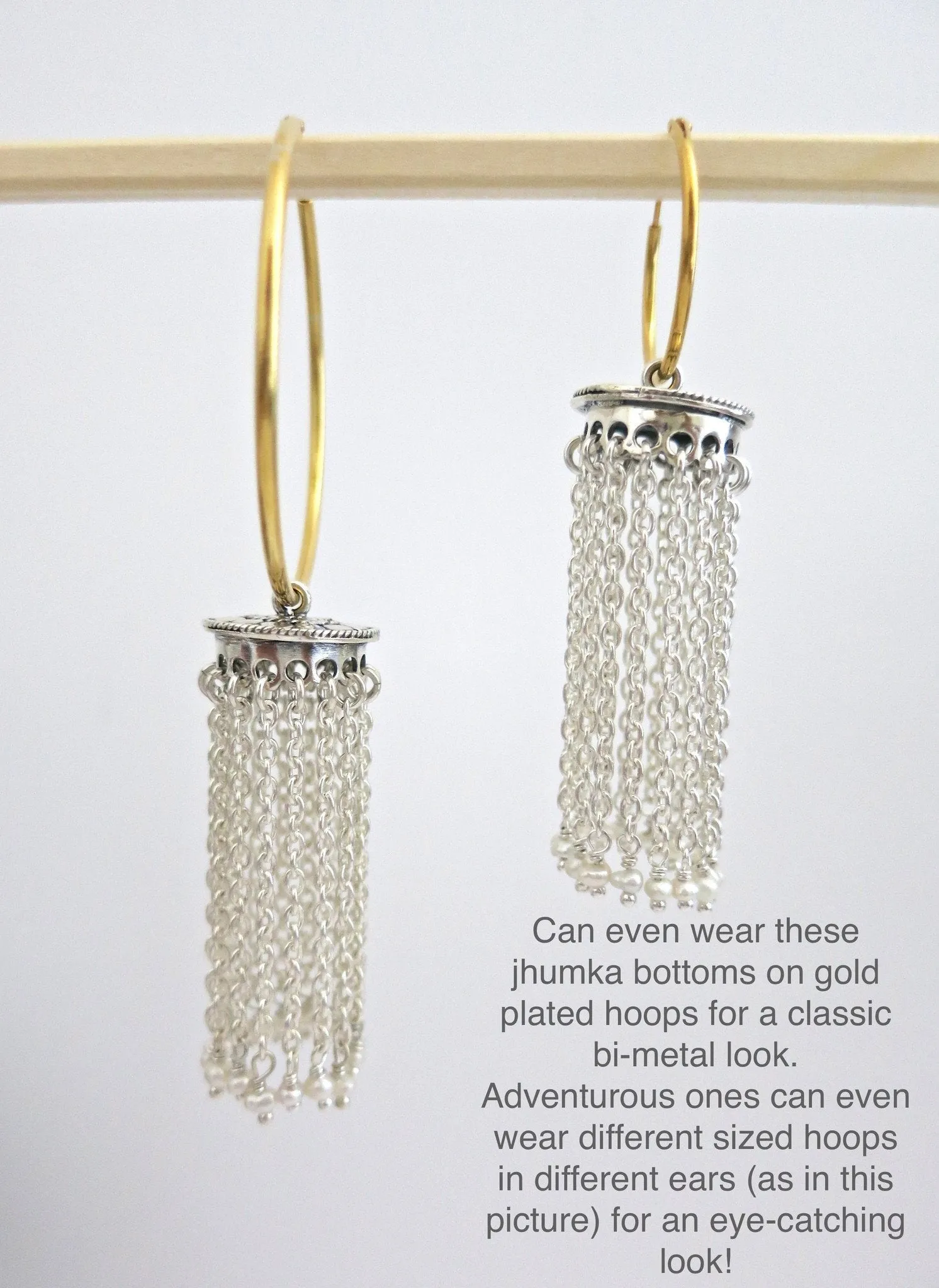 Ravishing, cascading chains Jhumka bottoms