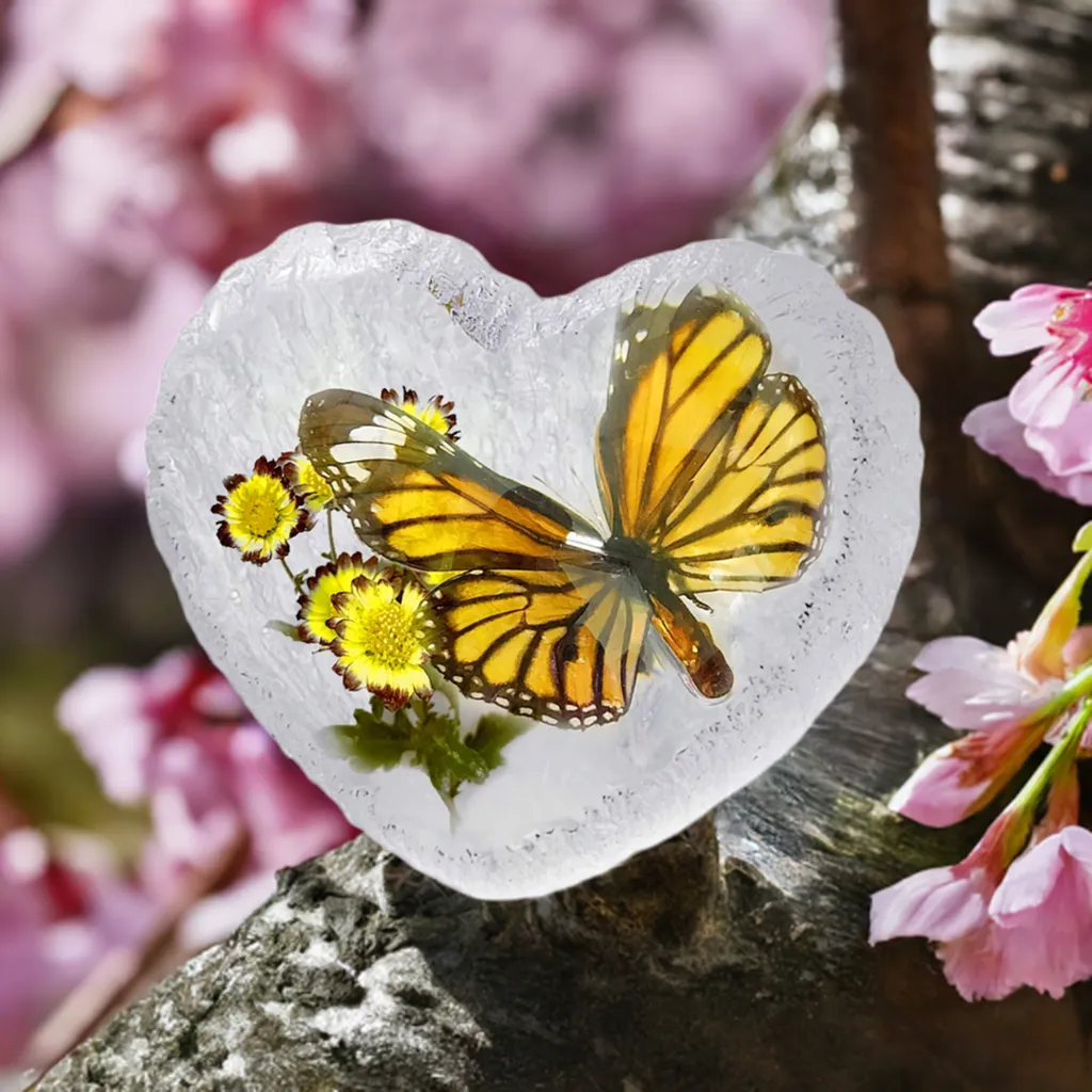 Real Butterfly Monarch Heart Shape Desktop Real Nature Gift