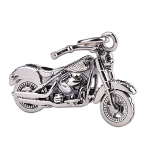 Real Solid 925 Sterling Silver Pendants Motorcycle Vehicles Gothic Punk Jewelry