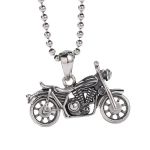 Real Solid 925 Sterling Silver Retro Pendants Motorcycle Vehicles Gothic Punk Jewelry