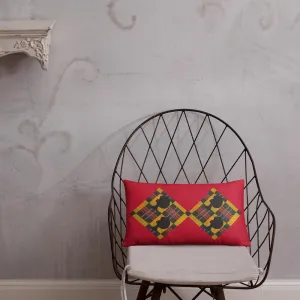 Red Afro African Print Pillow