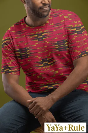 Red Black African Print Men's T-shirt