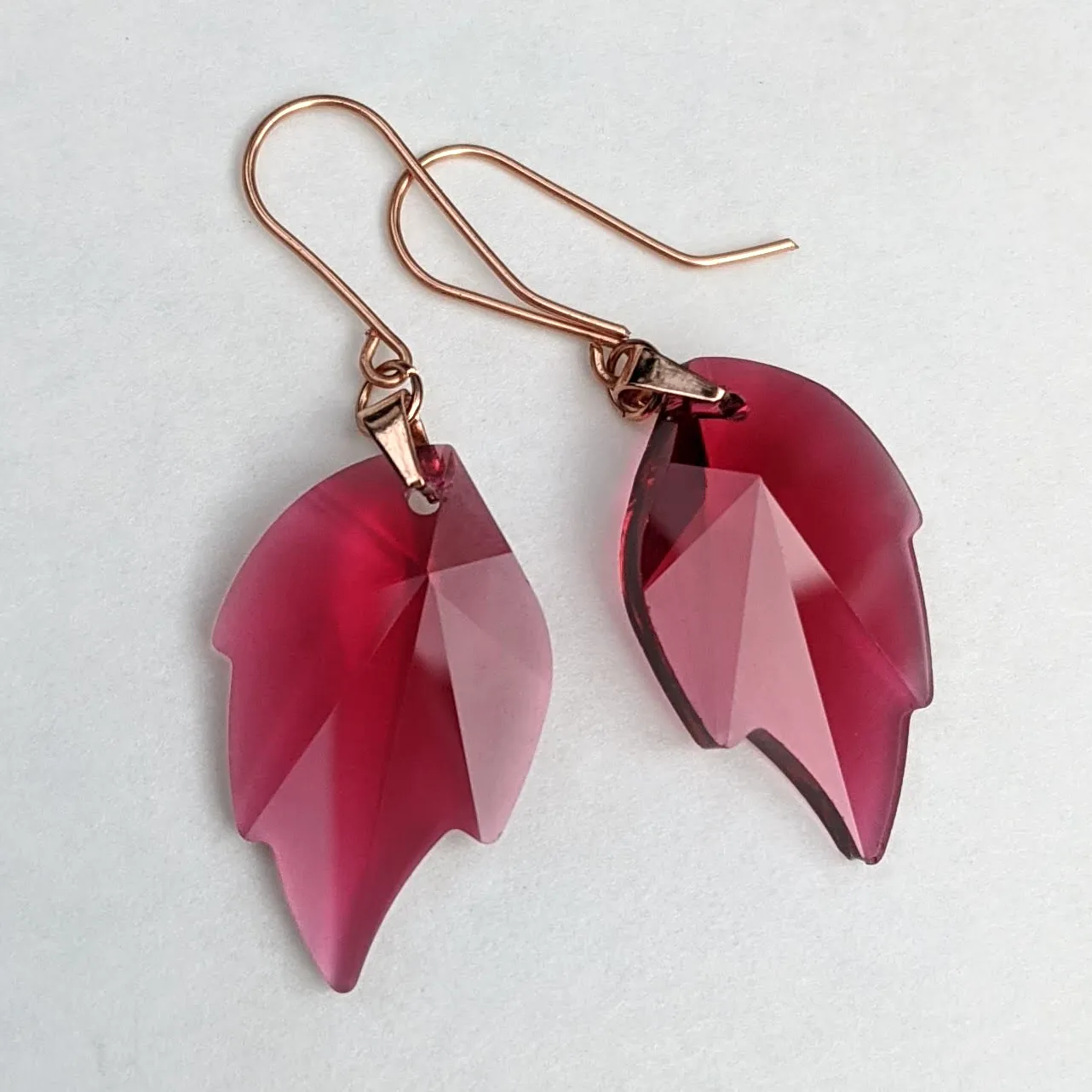 RED HARVEST LEAF EARRINGS