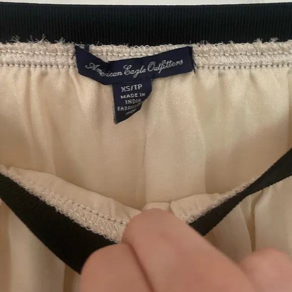 Retro AEO Ivory Chiffon Print Mini Skirt