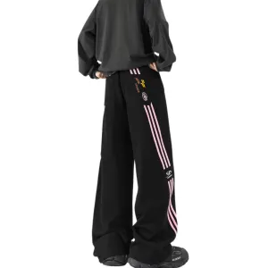 Retro Contrast Stripe Sweatpants